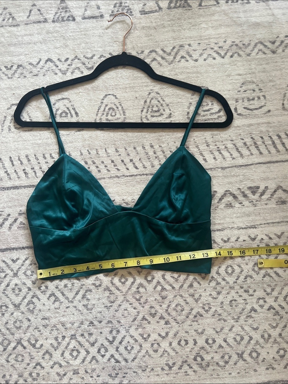Amazon Teal Green Satin Crop Top - Picture 3 of 5